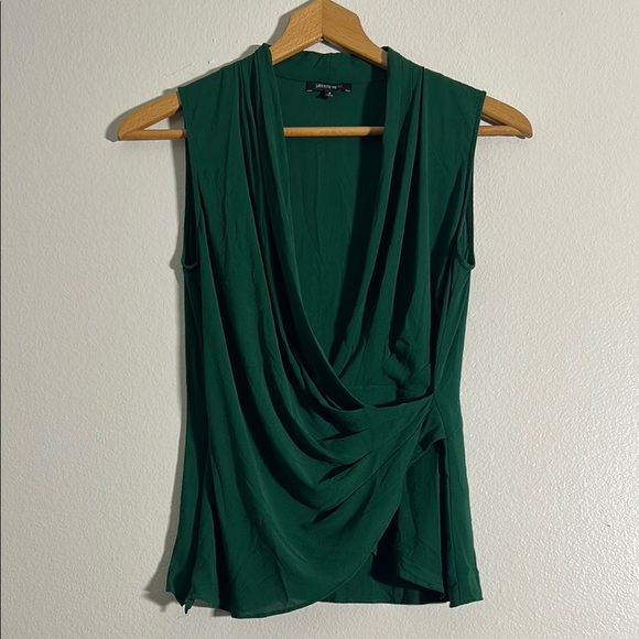 Lafayette 148 Elegant Green Sleeveless Drape Top - Picture 1 of 5